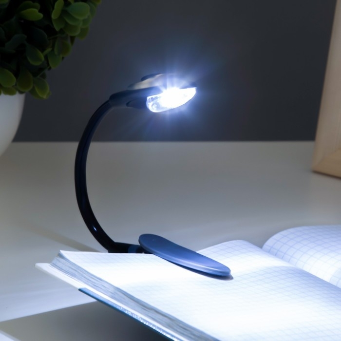 Лампа для чтения на прищепке Лампа для чтения на прищепке "Лоск, серая" 1LED 25х2х3,5 RISALUX