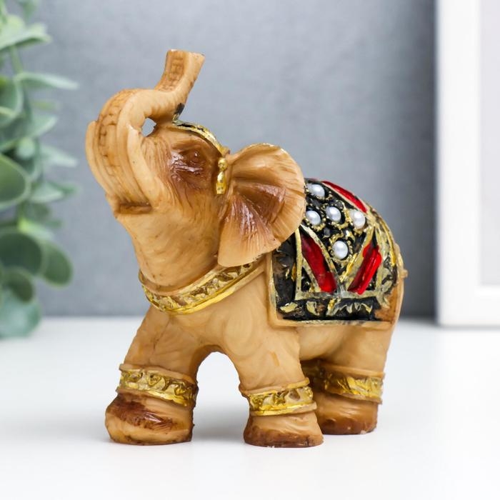 Сувенир полистоун Сувенир полистоун "Семь слонов попона с жемчугом" h-10,5;9,5;8;7,5;6,5;6;5 см