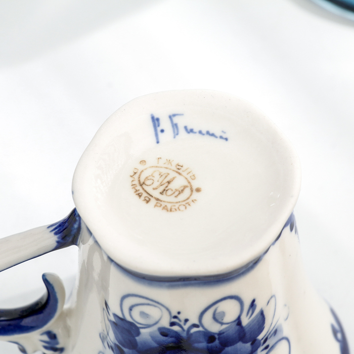 Кружка "Колокольчик", 120 мл, 8 см, гжель, фарфор