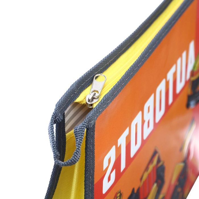 Папка для труда А4, на молнии, с эффектом металлика, Трансформеры Папка для труда А4, на молнии, с эффектом металлика, Трансформеры