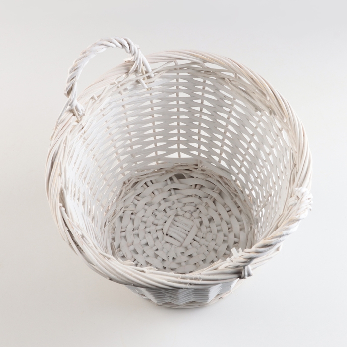 Набор корзин из 3 шт, D39xH26 см, D33xH23 см, D27xH20 см, белый, ива Набор корзин из 3 шт, D39xH26 см, D33xH23 см, D27xH20 см, белый, ива
