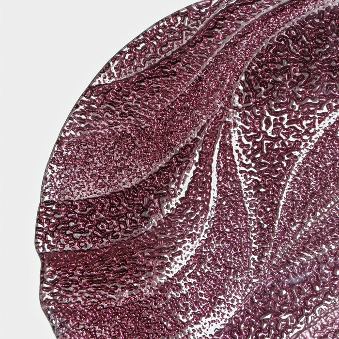 Тарелка стеклянная «Драхна», d=21 см, цвет бордовый Тарелка стеклянная «Драхна», d=21 см, цвет бордовый