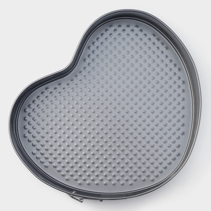 Форма для выпечки Доляна «Элин. Сердце», 28,5×25,5×6,6 см, съёмное дно, антипригарное покрытие, цвет чёрный