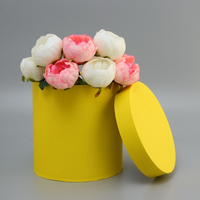 Коробка круглая Коробка круглая"Желтая"23*23*23см