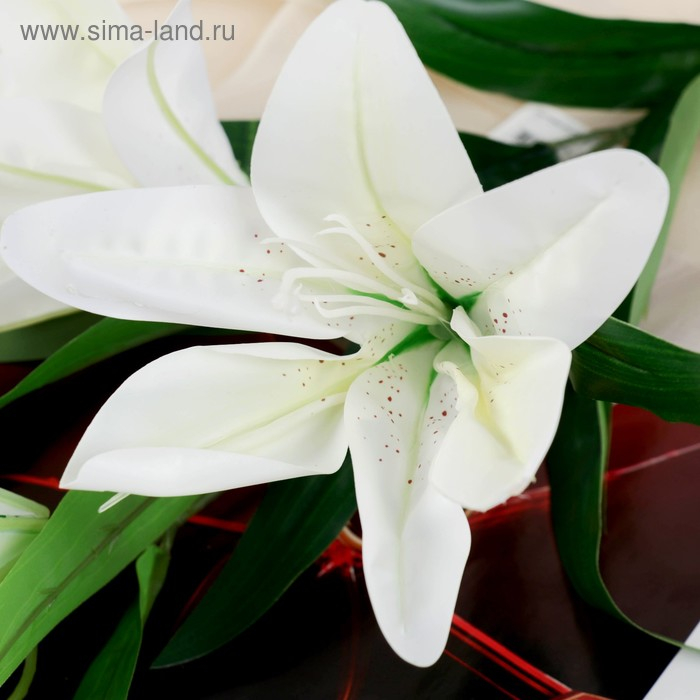 Цветы искусственные  Цветы искусственные "Три лилии" 18х90 см, белый