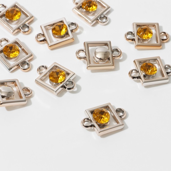 Коннектор «Квадрат» 2,3×1,5×0,6 см, (набор 10 шт.), цвет золотой