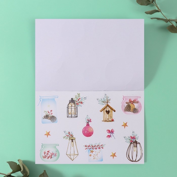 Наклейки в книжке Наклейки в книжке "Новогоднее волшебство" + 3 фона голография 20,7х14 см