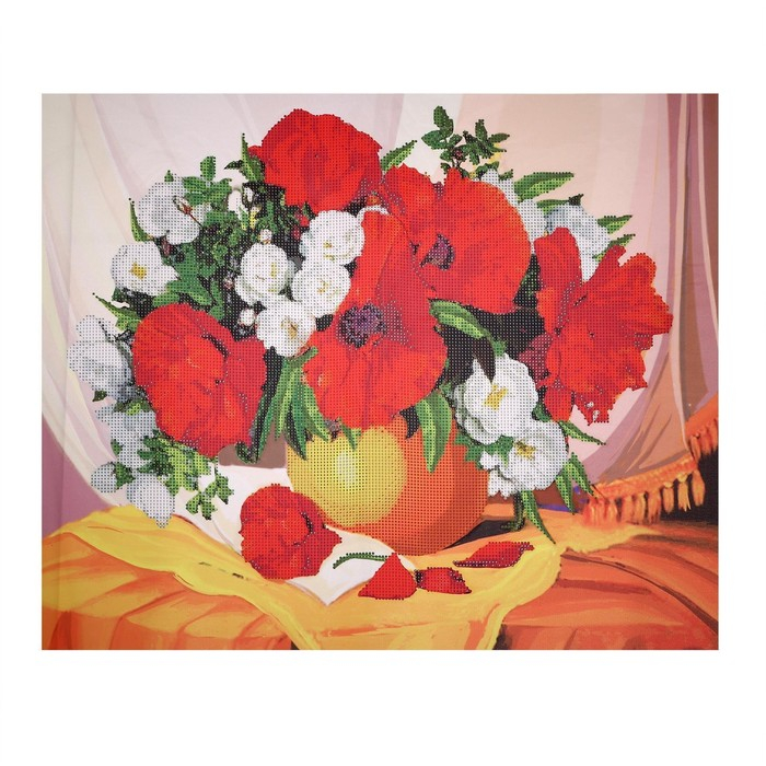 Алмазная мозаика с частичным заполнением на холсте «Летний букет», 50 x 60 см Алмазная мозаика с частичным заполнением на холсте «Летний букет», 50 x 60 см