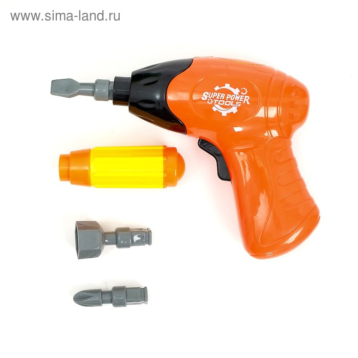 Конструктор винтовой «Трактор», с электрическим шуруповертом, отверткой и насадками