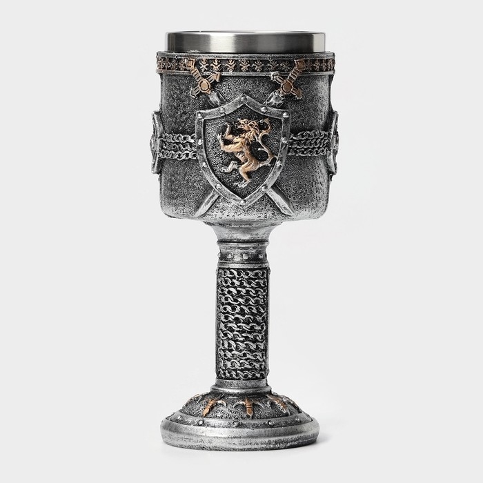 Бокал «Щит», 200 мл, 8×19 см, цвет серебряный Бокал «Щит», 200 мл, 8×19 см, цвет серебряный