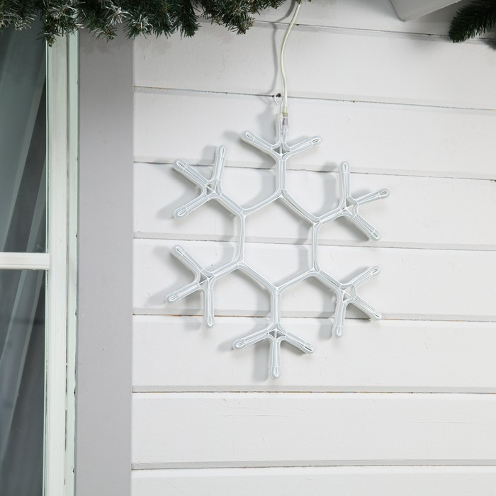 Неоновая фигура «Снежинка», 50 см, 480 LED, 220 В, свечение синее Неоновая фигура «Снежинка», 50 см, 480 LED, 220 В, свечение синее