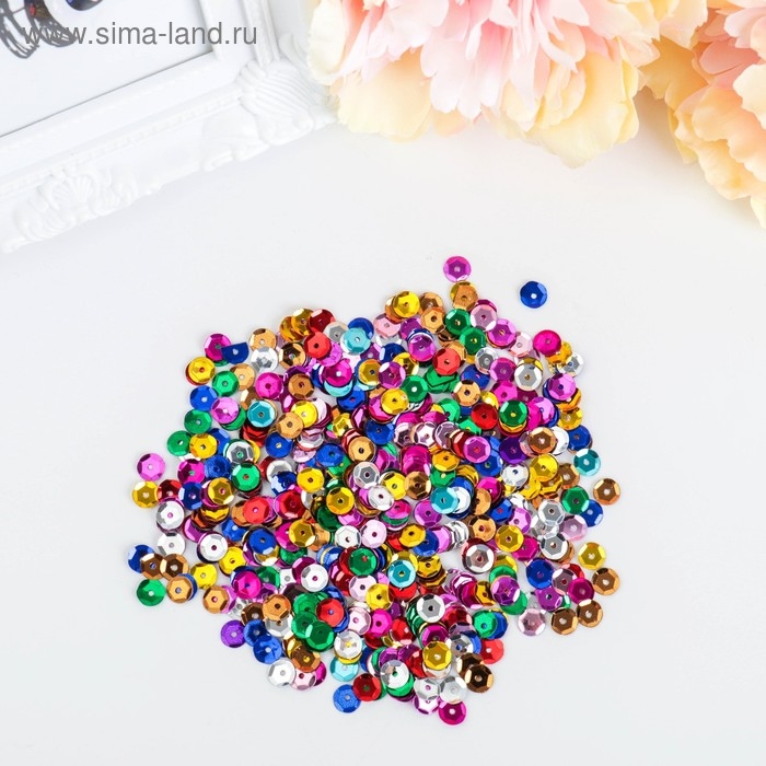 Пайетки для творчества Пайетки для творчества "Классика", микс, 6 мм, 30 г