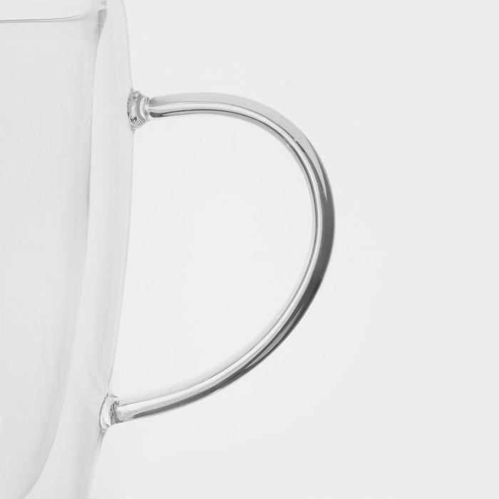 Кружка стеклянная с двойными стенками &laquo;Дуо&raquo;, 330 мл, 12&times;8,5&times;11,5 см