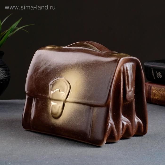 Копилка Копилка "Барсетка" коричневая, 17х12х14см