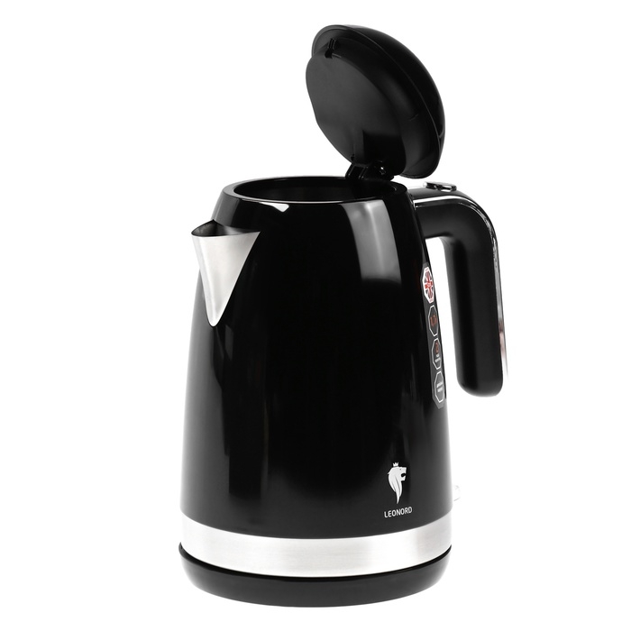 Чайник электрический Leonord LE-1515, пластик, колба металл, 1,7 л, 2200 Вт, чёрный Чайник электрический Leonord LE-1515, пластик, колба металл, 1,7 л, 2200 Вт, чёрный