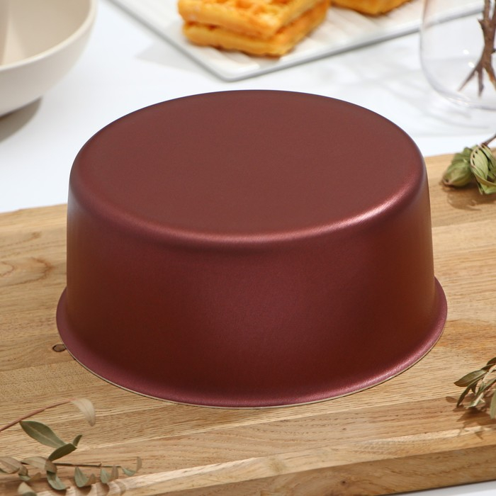 Форма для кулича «Забава», d=18 см, антипригарное покрытие, цвет бордовый Форма для кулича «Забава», d=18 см, антипригарное покрытие, цвет бордовый