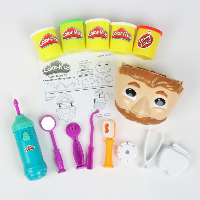 Набор теста для лепки  Набор теста для лепки "Стоматолог", 5 баночек по 60 г