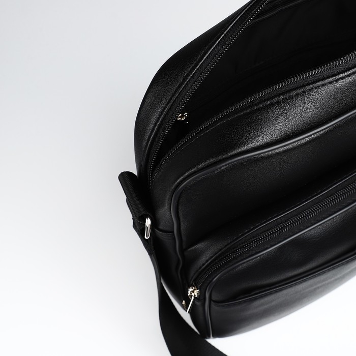 Сумка мужская через плечо TEXTURA, искусственная кожа, цвет чёрный Сумка мужская через плечо TEXTURA, искусственная кожа, цвет чёрный