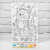Картина по номерам для детей на подрамнике «Медвежонок на качели», 20 х 30 см Картина по номерам для детей на подрамнике «Медвежонок на качели», 20 х 30 см