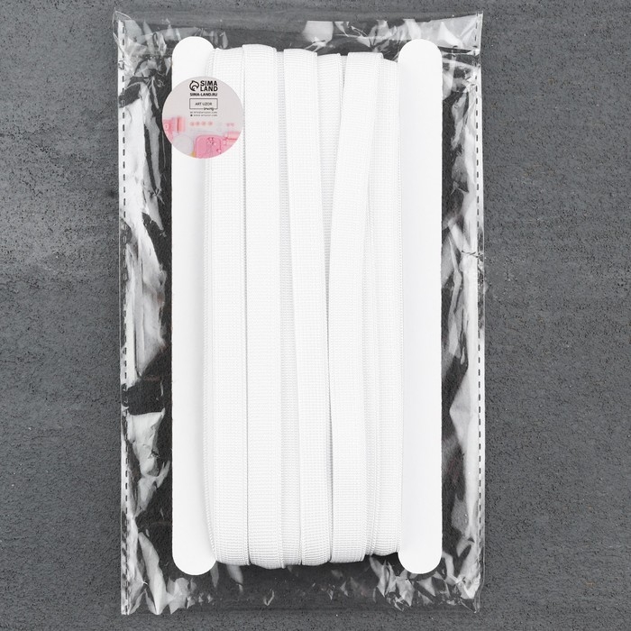 Резинка с силиконом, 10 мм, 10 ± 1 м, цвет белый Резинка с силиконом, 10 мм, 10 ± 1 м, цвет белый