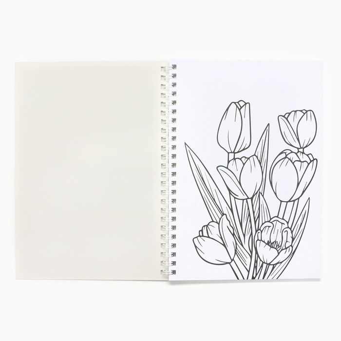 Раскраска-антистресс на пружине Раскраска-антистресс на пружине "Цветочное настроение"