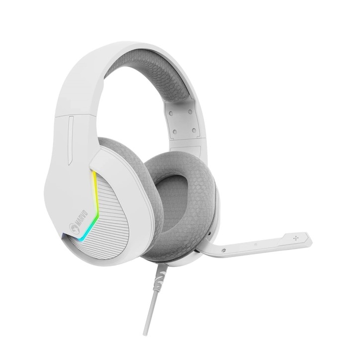 Наушники Marvo H8618 WH, игровые, полноразмерные, микрофон, USB, 2 м, RGB, серый Наушники Marvo H8618 WH, игровые, полноразмерные, микрофон, USB, 2 м, RGB, серый