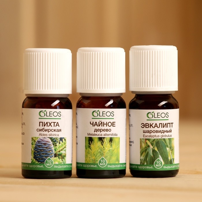 Набор 100% натуральных эфирных масел Набор 100% натуральных эфирных масел "Пихта, чайное дерево, эвкалипт"