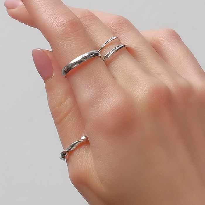 Кольцо набор 5 штук «Идеальные пальчики» нежность, цвет серебро