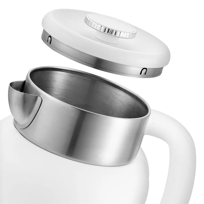 Чайник электрический Kitfort KT-6196-2, металл, 1.5 л, 2200 Вт, белый Чайник электрический Kitfort KT-6196-2, металл, 1.5 л, 2200 Вт, белый