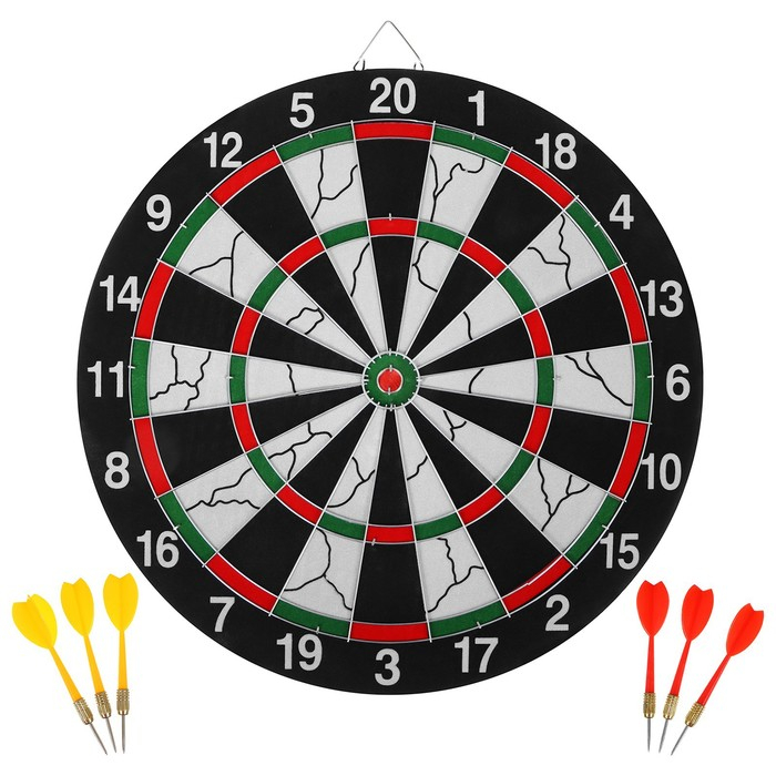 Дартс, мишень диаметром 36,5 см, 6 дротиков Дартс, мишень диаметром 36,5 см, 6 дротиков
