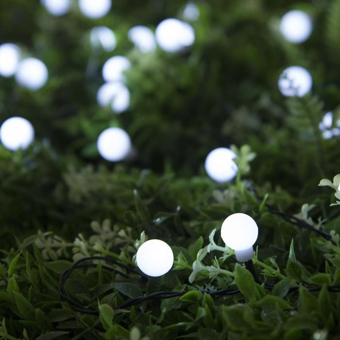 Гирлянда «Нить» 4.5 м с насадками «Шарики», IP44, тёмная нить, 30 LED, свечение белое, 2 режима, солнечная батарея Гирлянда «Нить» 4.5 м с насадками «Шарики», IP44, тёмная нить, 30 LED, свечение белое, 2 режима, солнечная батарея