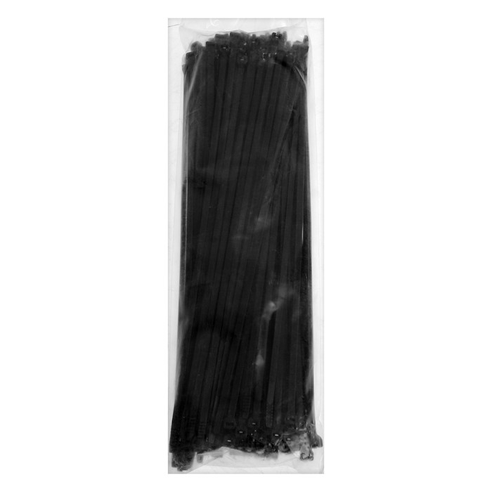 Хомут-стяжка с металлическим замком, размер 4,7х300 мм, черный