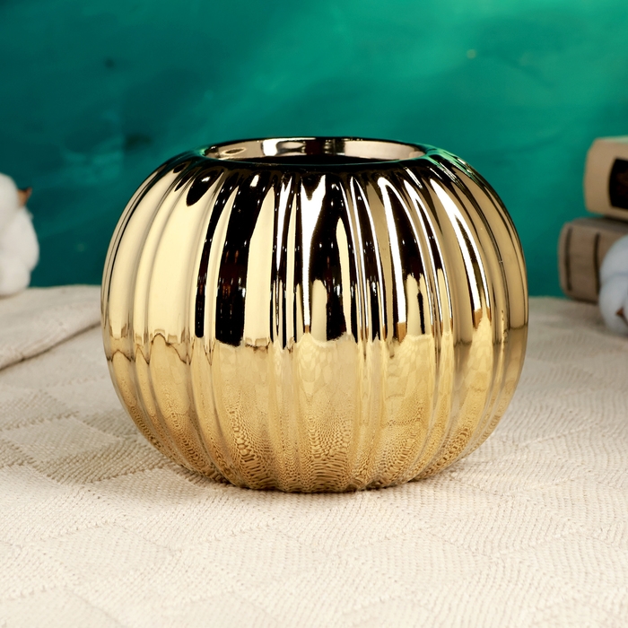 Кашпо  Кашпо "Лоис" золотое, 15х15х11см