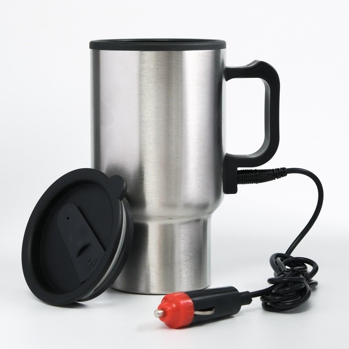 Термокружка, 450 мл, Автомобильная  Термокружка, 450 мл, Автомобильная "Мастер К", сохраняет тепло 4 ч, 16 х 8.5 см