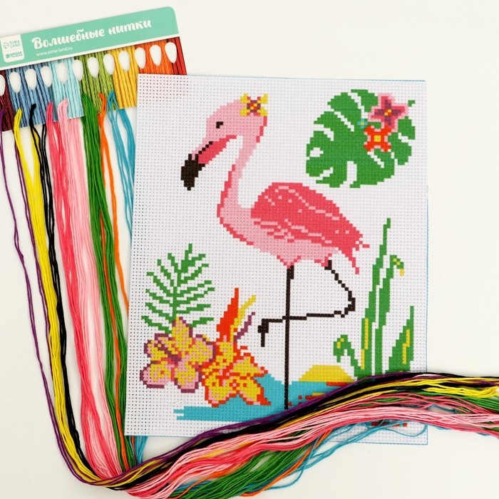 Вышивка крестиком «Фламинго», набор для творчества, 25 х 20 см Вышивка крестиком «Фламинго», набор для творчества, 25 х 20 см