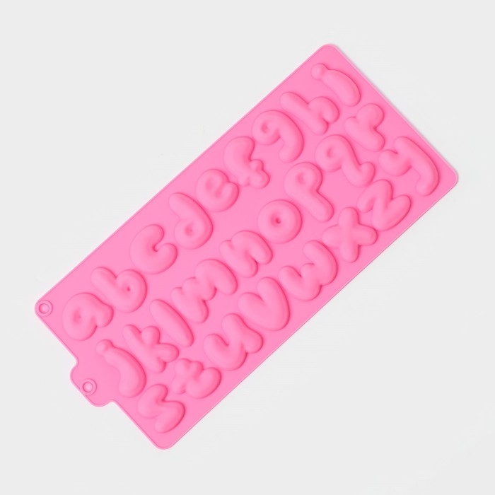 Форма для кондитерских украшений Доляна «Алфавит английский», силикон, 33,5×16,3 см, 26 ячеек (h=4 см), цвет МИКС Форма для кондитерских украшений Доляна «Алфавит английский», силикон, 33,5×16,3 см, 26 ячеек (h=4 см), цвет МИКС