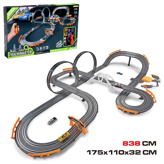 Автотрек «Турбо кросс», с 4 машинами работает от сети, длина трека 8,38 м. Автотрек «Турбо кросс», с 4 машинами работает от сети, длина трека 8,38 м.