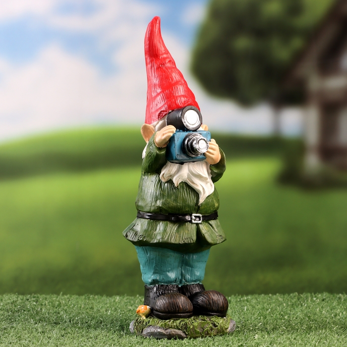 Садовая фигура Садовая фигура "Гном фотограф" 10х10х27см