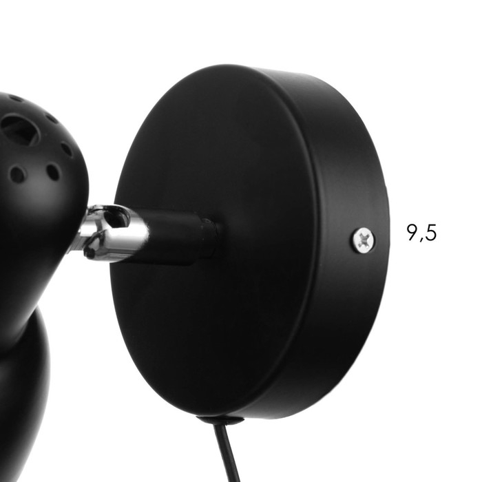 Бра с проводом  Бра с проводом "Севантос" Е27 40Вт черный 9х9х14 см