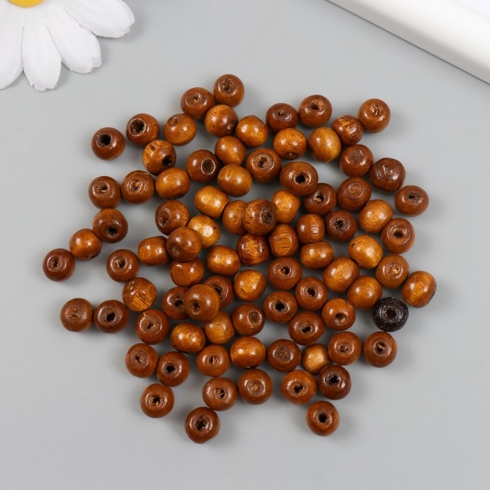 Бусины для творчества дерево Бусины для творчества дерево "Натуральные" d=0,8 см набор 20 гр