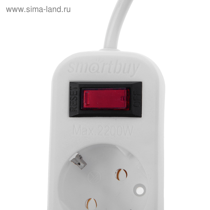 Сетевой фильтр Smartbuy, 5 розеток, 5 м, 10 А, 2200 Вт, с з/к, белый Сетевой фильтр Smartbuy, 5 розеток, 5 м, 10 А, 2200 Вт, с з/к, белый