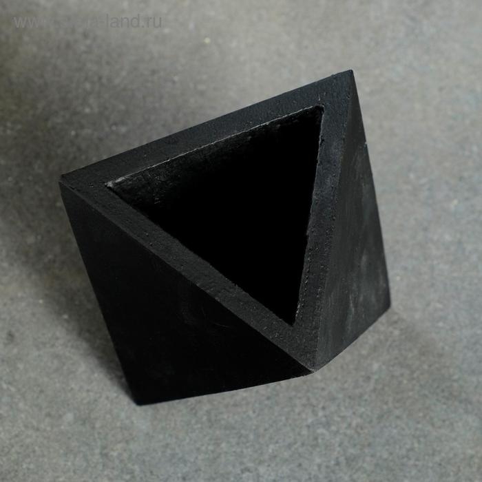 Кашпо бетонное  Кашпо бетонное "Абстракция" черное  11 х 11 х 9 см