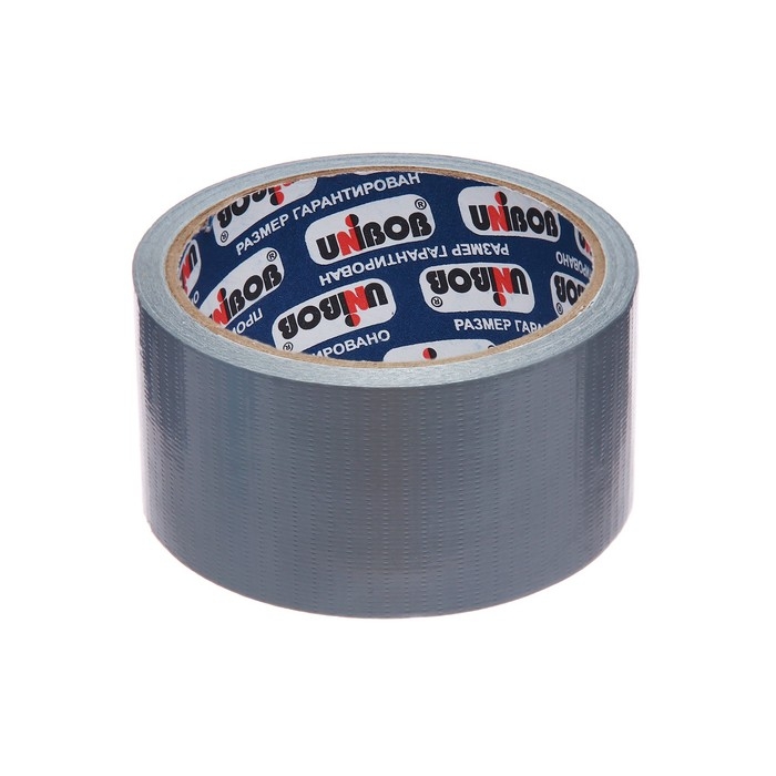 Клейкая лента Unibob армированная на ткани серебряная, 48 мм х 10 м Клейкая лента Unibob армированная на ткани серебряная, 48 мм х 10 м