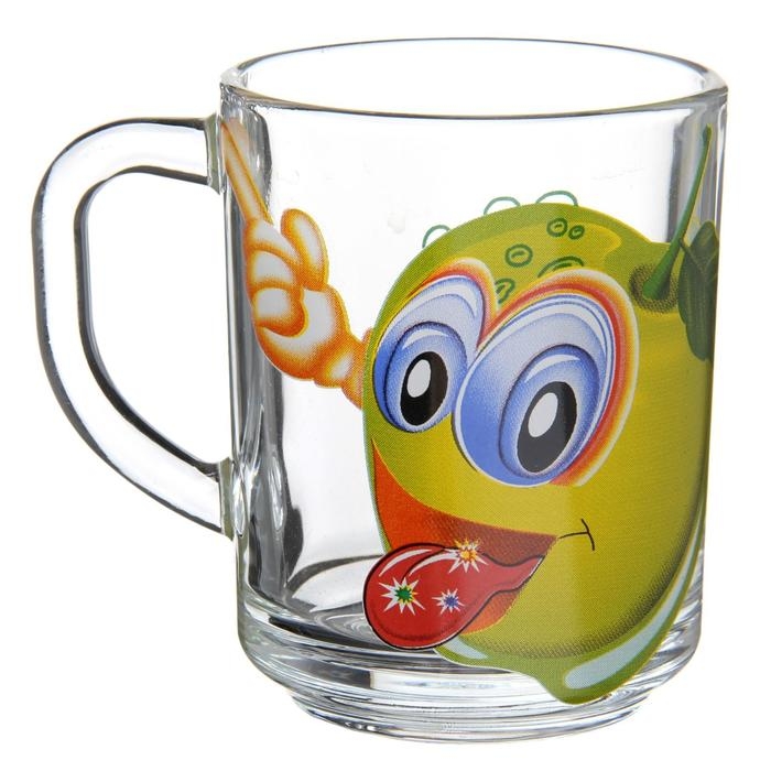 Кружка стеклянная «Фрутис», 200 мл, рисунок МИКС Кружка стеклянная «Фрутис», 200 мл, рисунок МИКС