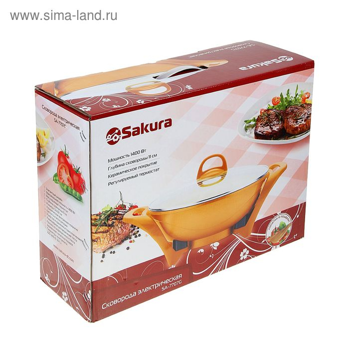 Сковорода электрическая Sakura SA-7707G, 1500 Вт, d=32, глубина 11 см Сковорода электрическая Sakura SA-7707G, 1500 Вт, d=32, глубина 11 см