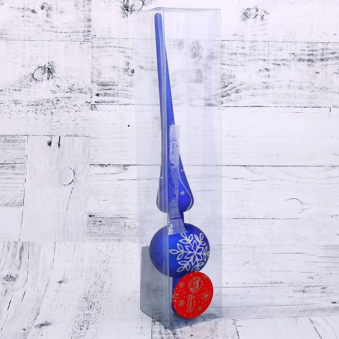 Наконечник Наконечник "Морозная снежинка" 5,5х28 см, синий