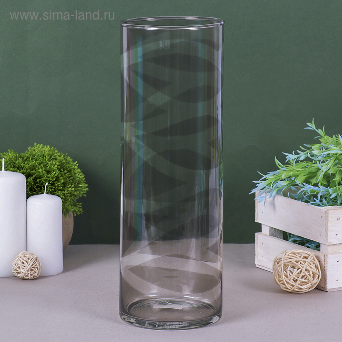 Ваза Ваза " Вернисаж" дымка трубка 107 d-10см; h-30см; v-2100мл