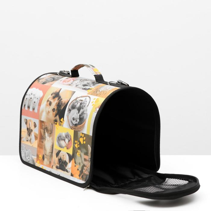Сумка - переноска для животных с принтом, 40 х 25 х 28 см микс Сумка - переноска для животных с принтом, 40 х 25 х 28 см микс