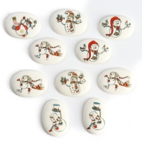 Новый год! Посыпка медальоны сахарная с картинкой микс: &laquo;Снеговички&raquo;, для декора капкейков, торта, напитков, 20 гр