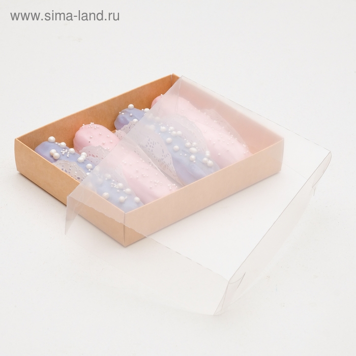 Коробка картонная с прозрачной крышкой, UPAK LAND крафт, 13 х 16 х 4 см Коробка картонная с прозрачной крышкой, UPAK LAND крафт, 13 х 16 х 4 см